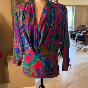 Colorful Abstract Women's Blouse